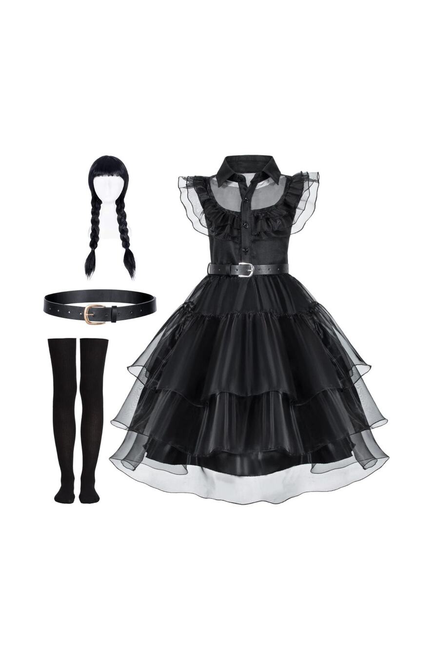 Wednesday Adam’s Girls Halloween Costume 5-6Y